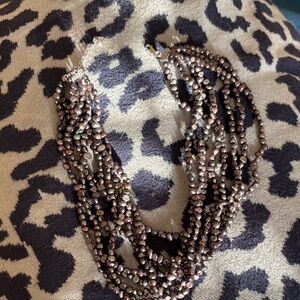 Elegant Multi-Strand Black Pearl Necklace